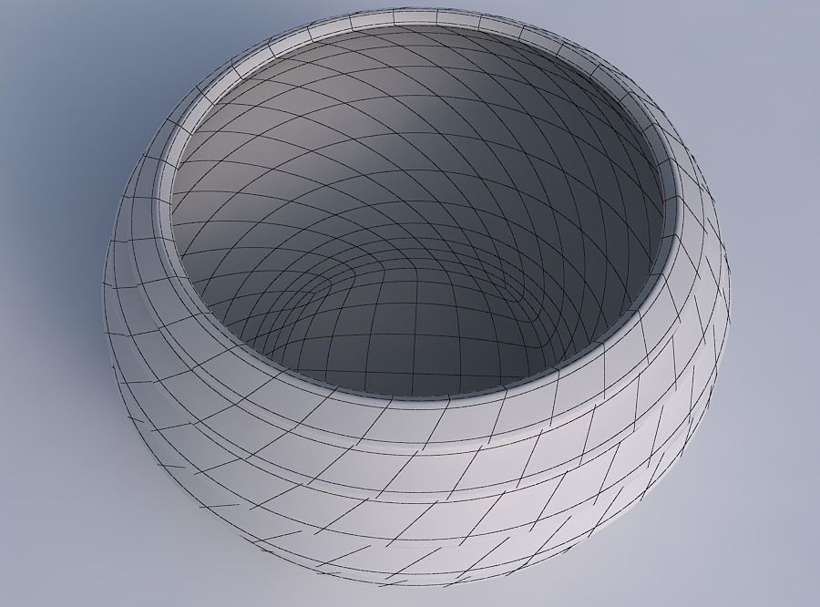 Bowl spheric twisted with horizontal inverted layers 3D print model_6