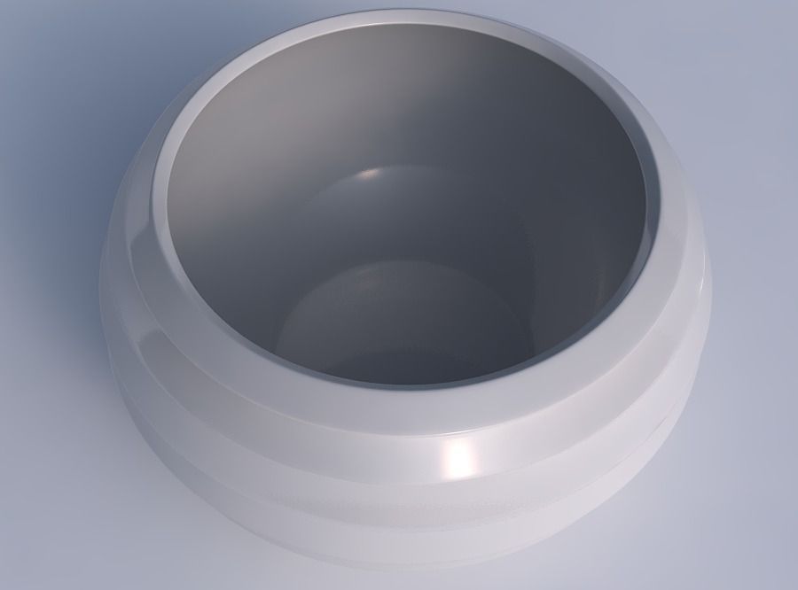 Bowl spheric twisted with horizontal inverted layers 3D print model_1