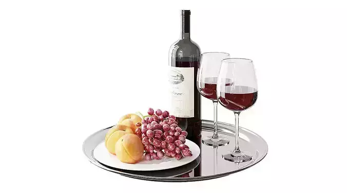 Red Wine BLENDER 3D Model Cycles