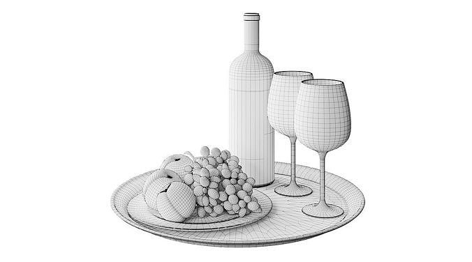 Red Wine BLENDER 3D Model Cycles 3D model 2