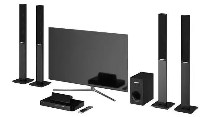 Samsung Qled Tv BLENDER 3D Model Cycles