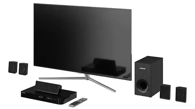 Samsung Tv Qled Home Cinema Blu-Ray BLENDER 3D Model Cycles 