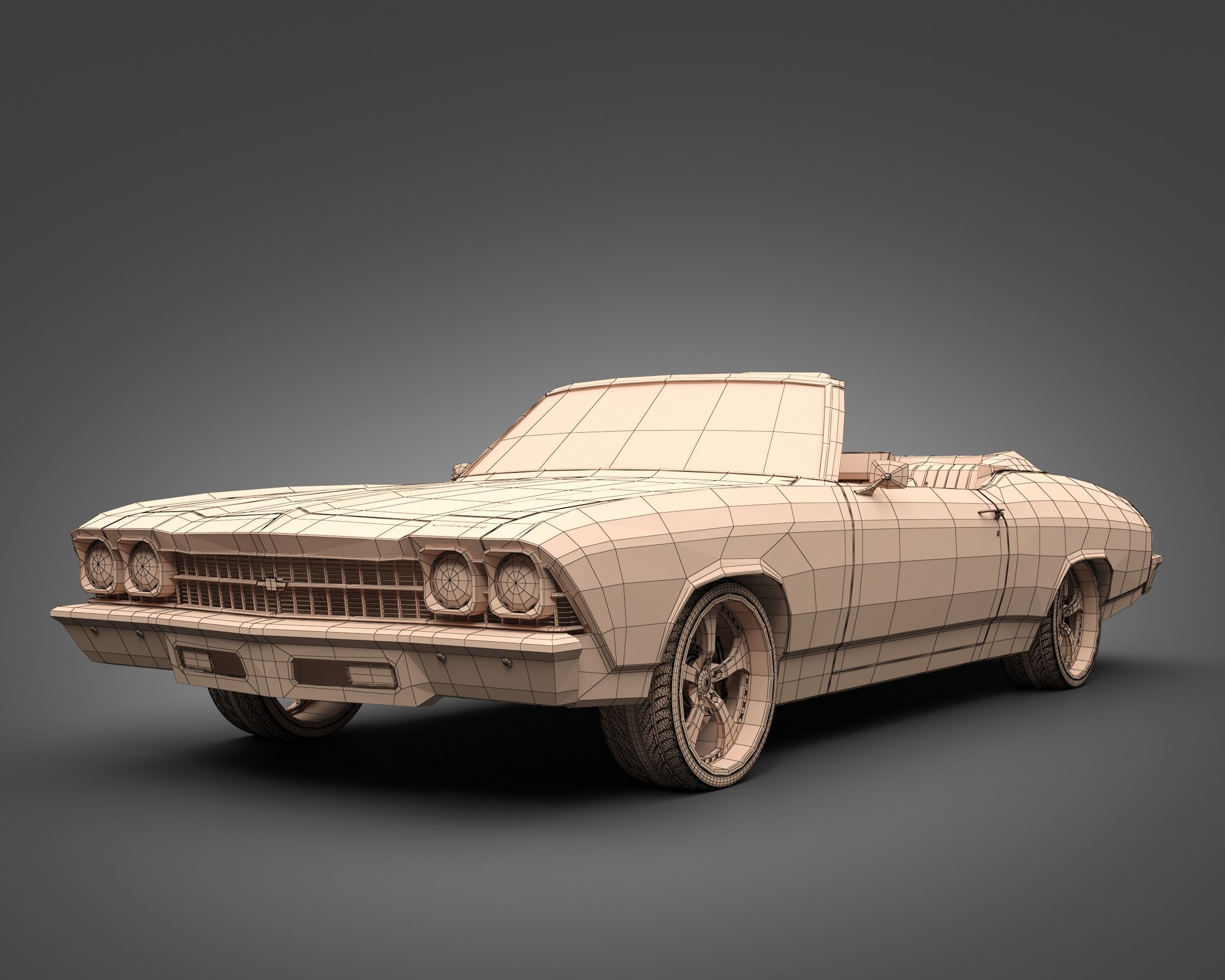 1969 Chevrolet Chevelle Convertible 3D model_10