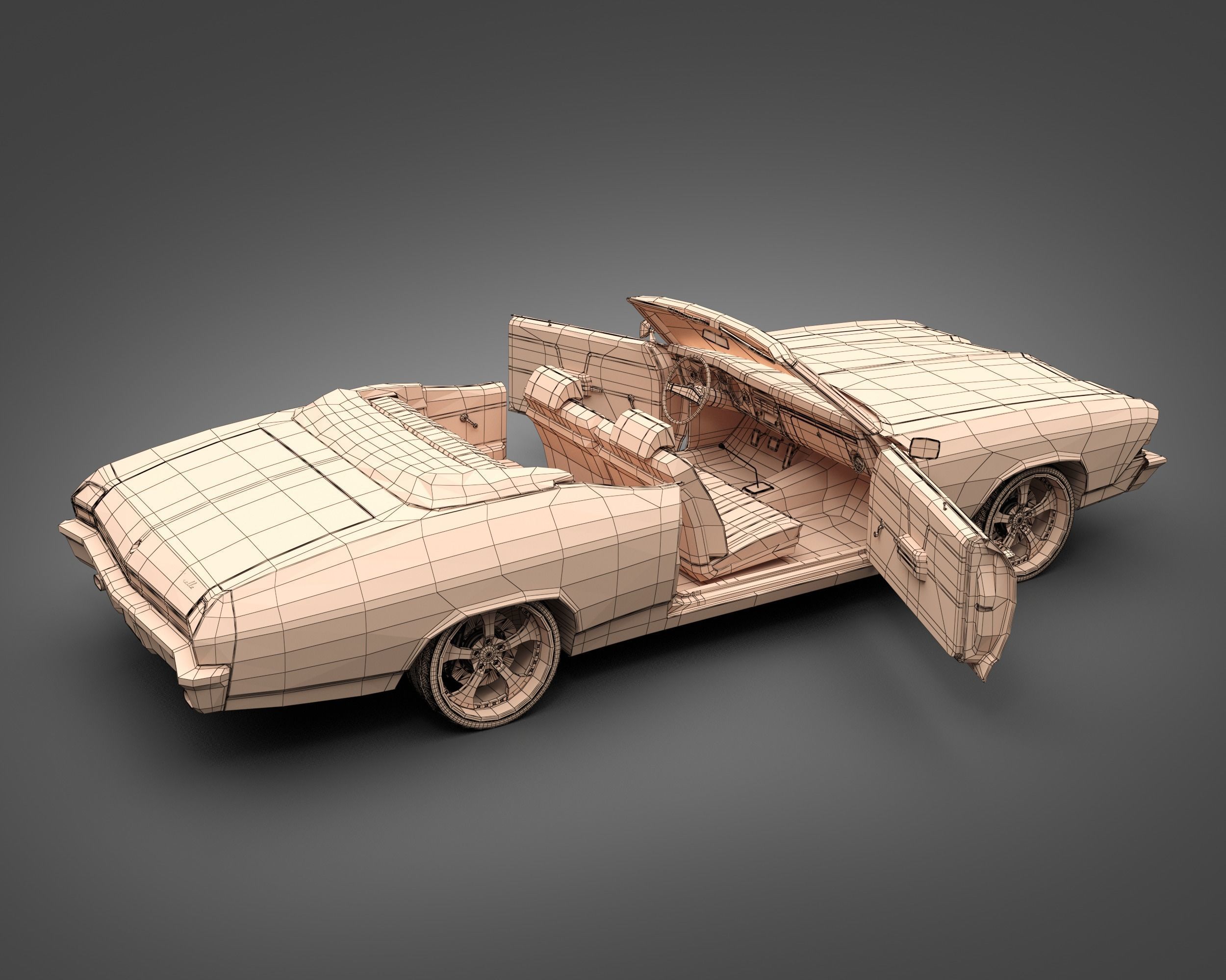 1969 Chevrolet Chevelle Convertible 3D model_17