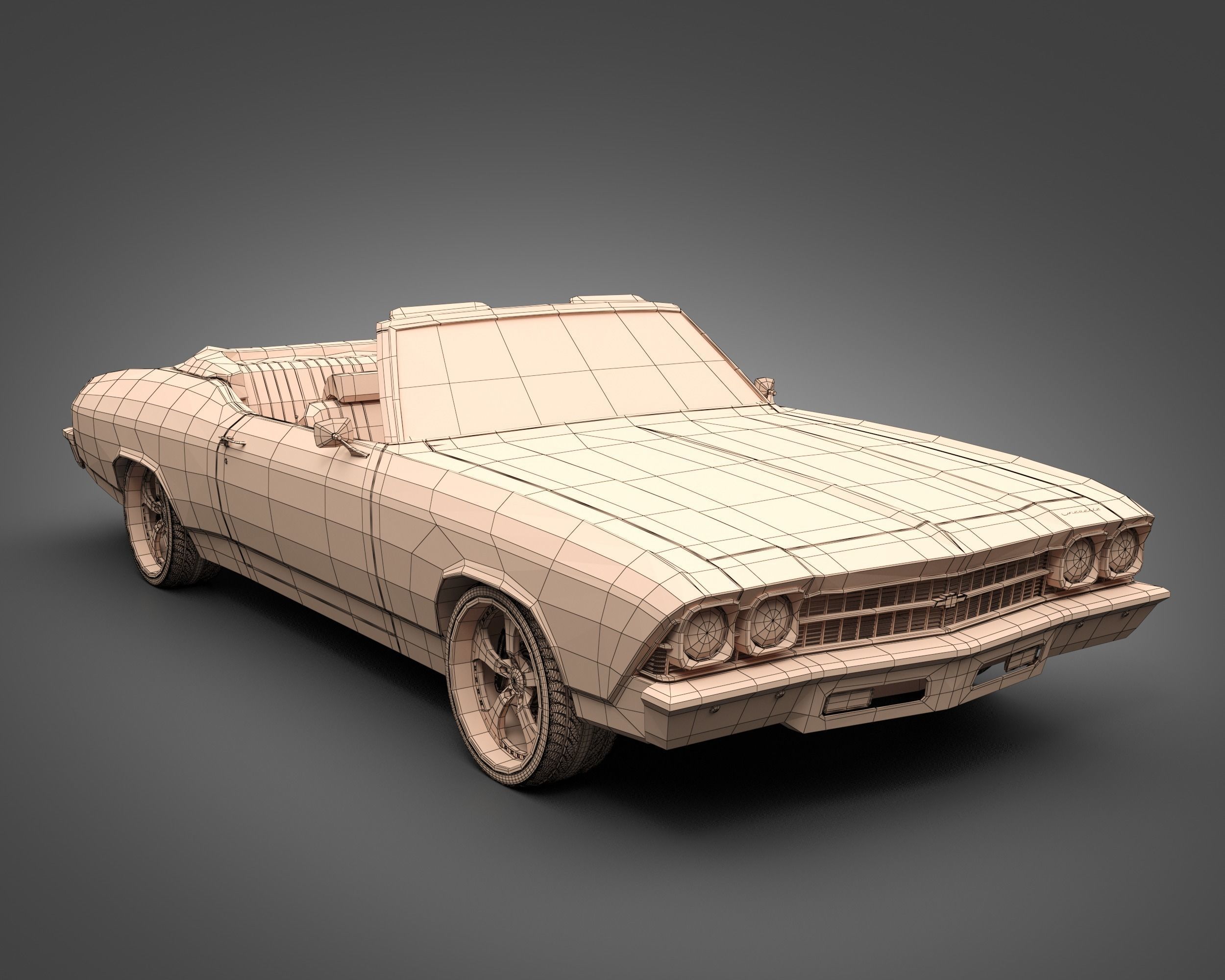 1969 Chevrolet Chevelle Convertible 3D model_15