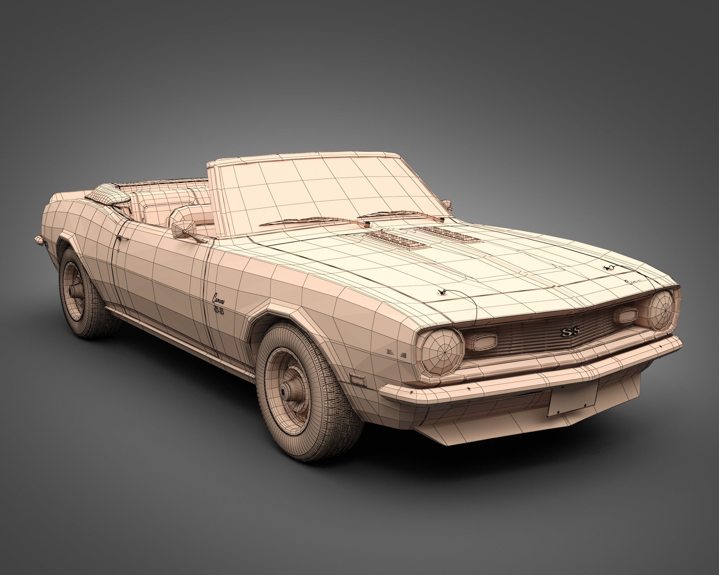 1968 Chevrolet Camaro SS Convertible 3D model_15