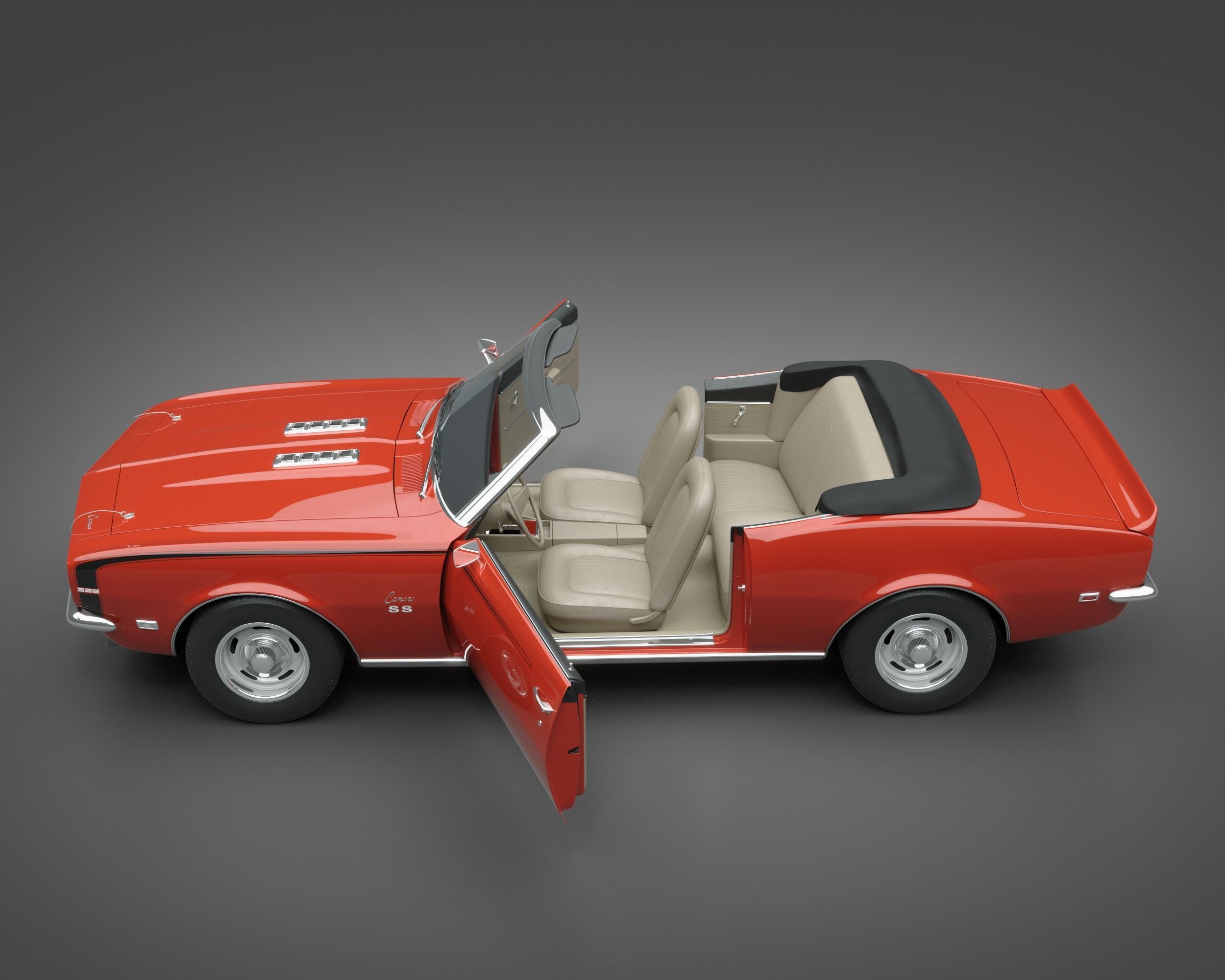 1968 Chevrolet Camaro SS Convertible 3D model_9