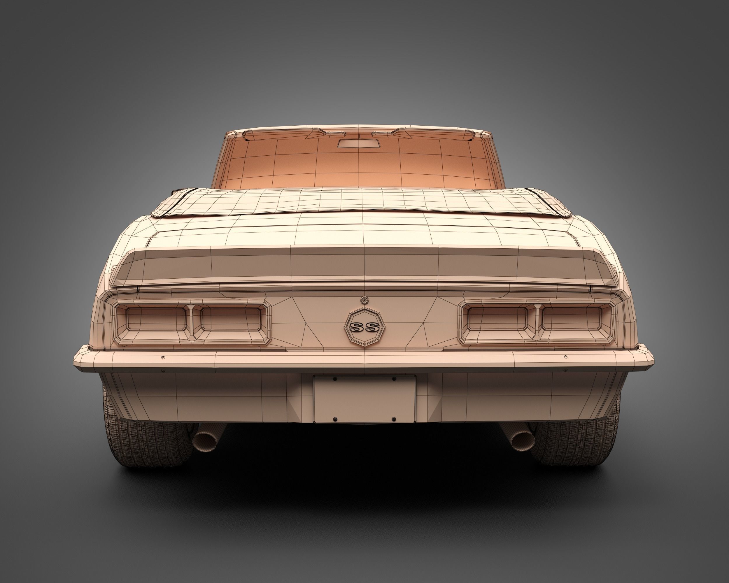 1968 Chevrolet Camaro SS Convertible 3D model_13