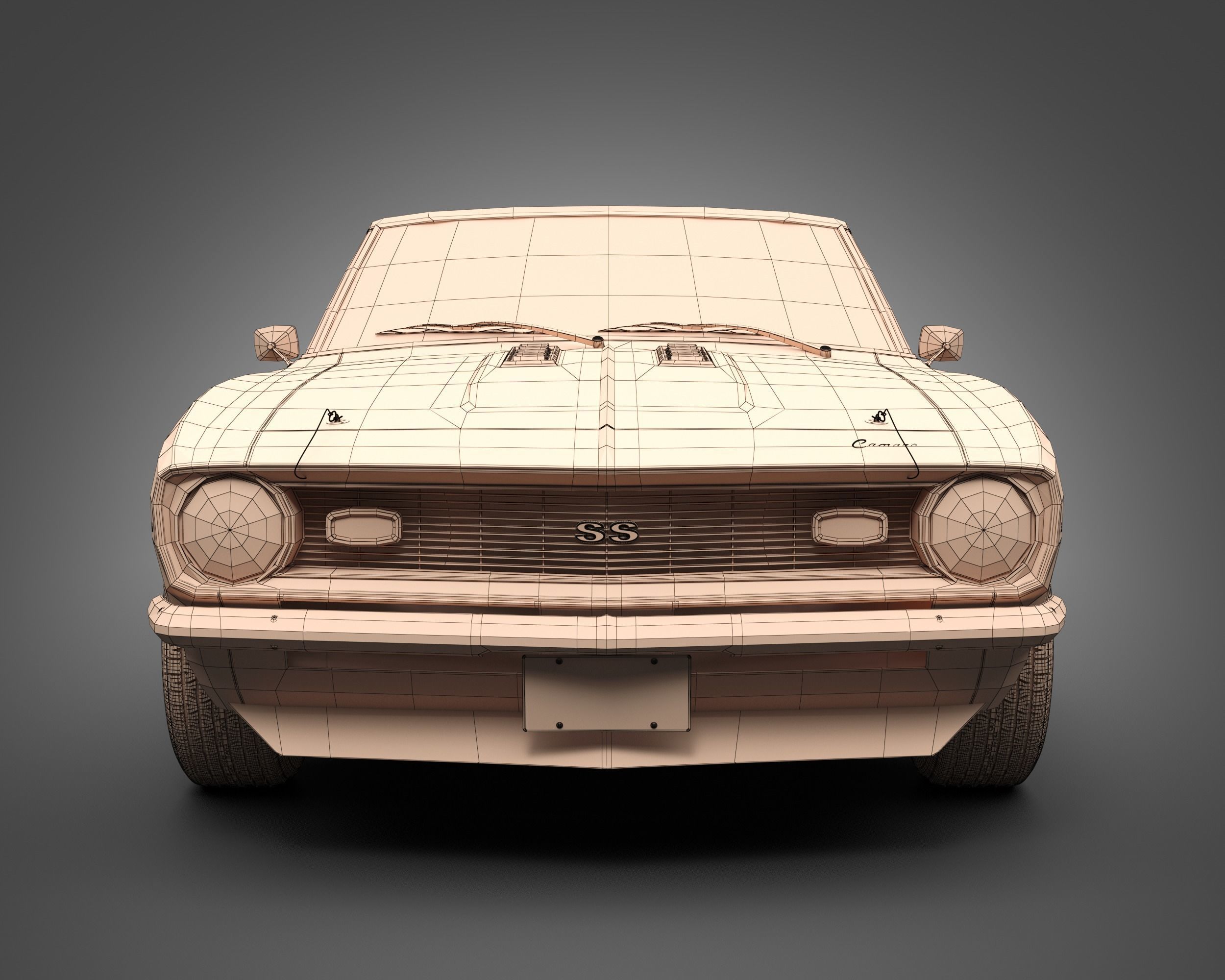 1968 Chevrolet Camaro SS Convertible 3D model_12