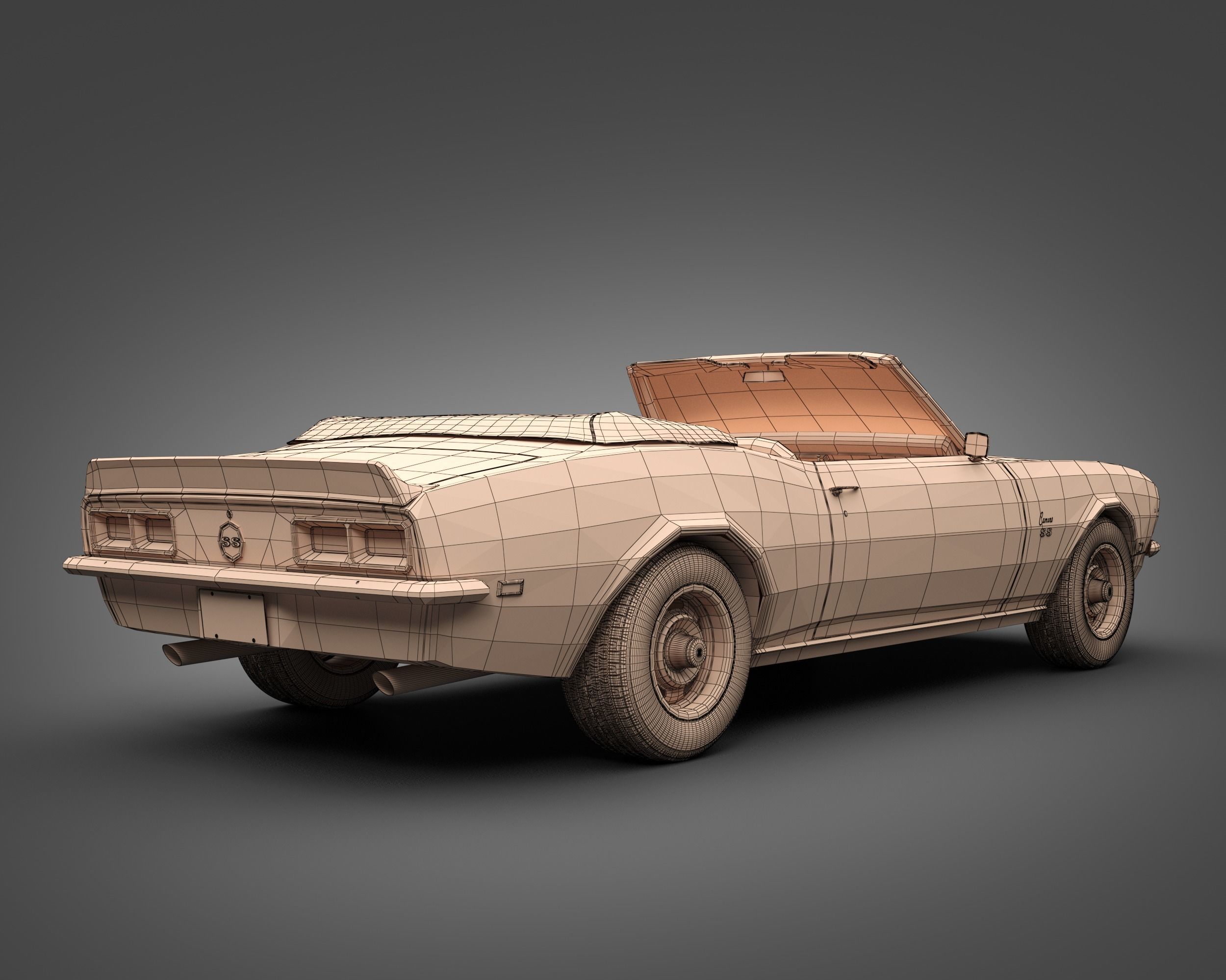 1968 Chevrolet Camaro SS Convertible 3D model_11