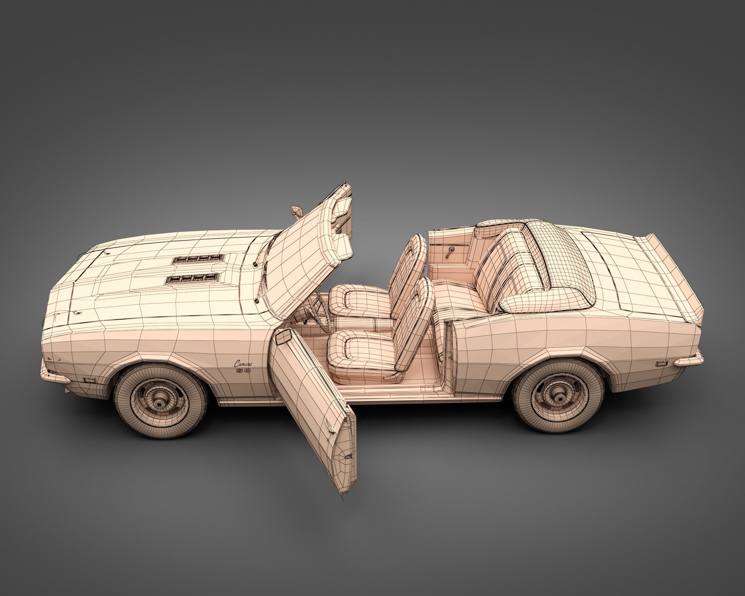 1968 Chevrolet Camaro SS Convertible 3D model_19