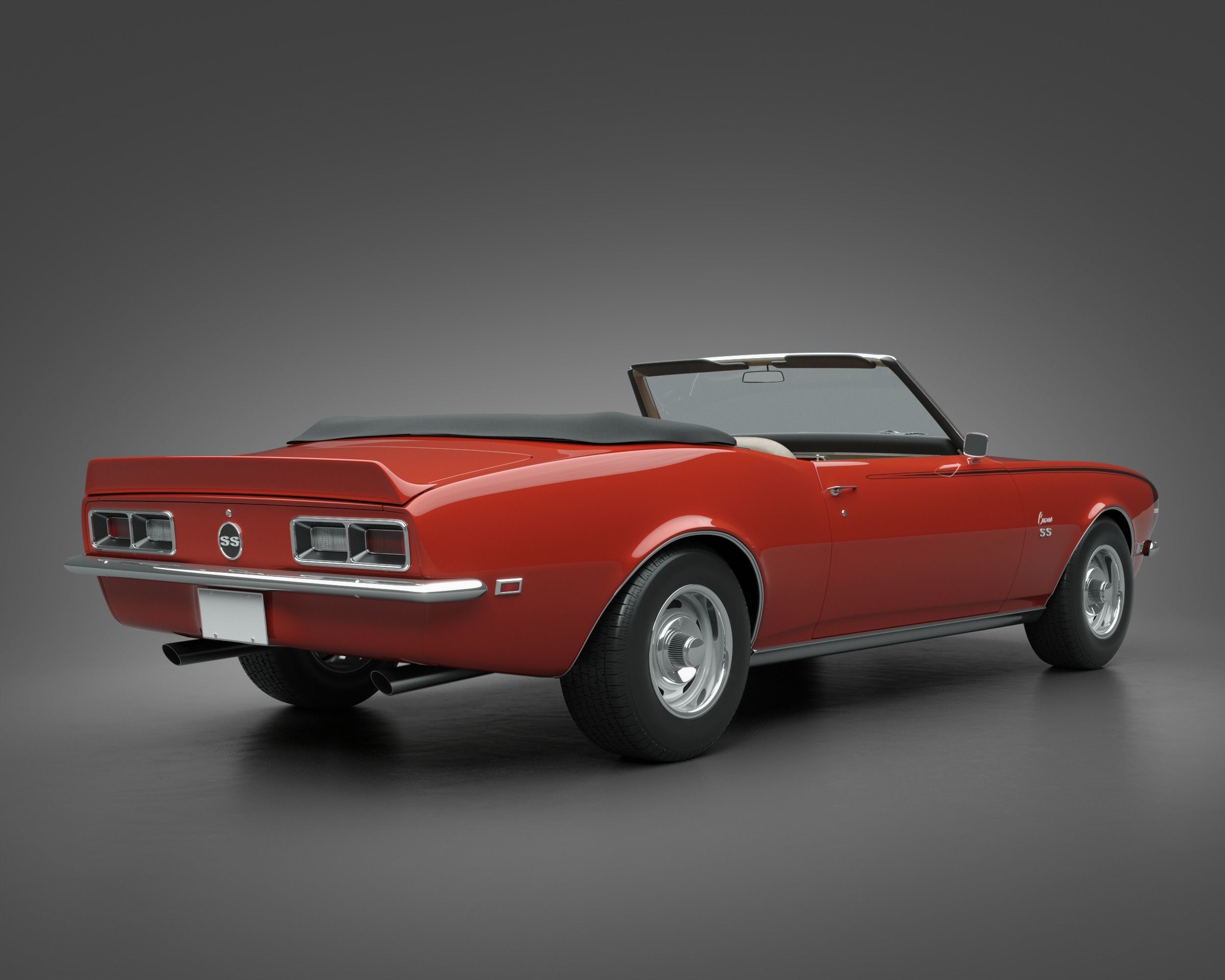 1968 Chevrolet Camaro SS Convertible 3D model_1
