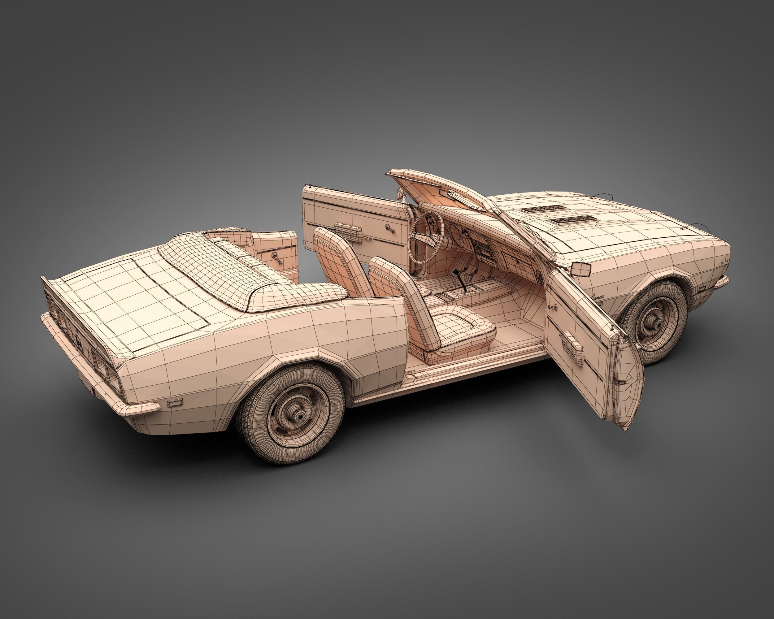 1968 Chevrolet Camaro SS Convertible 3D model_17