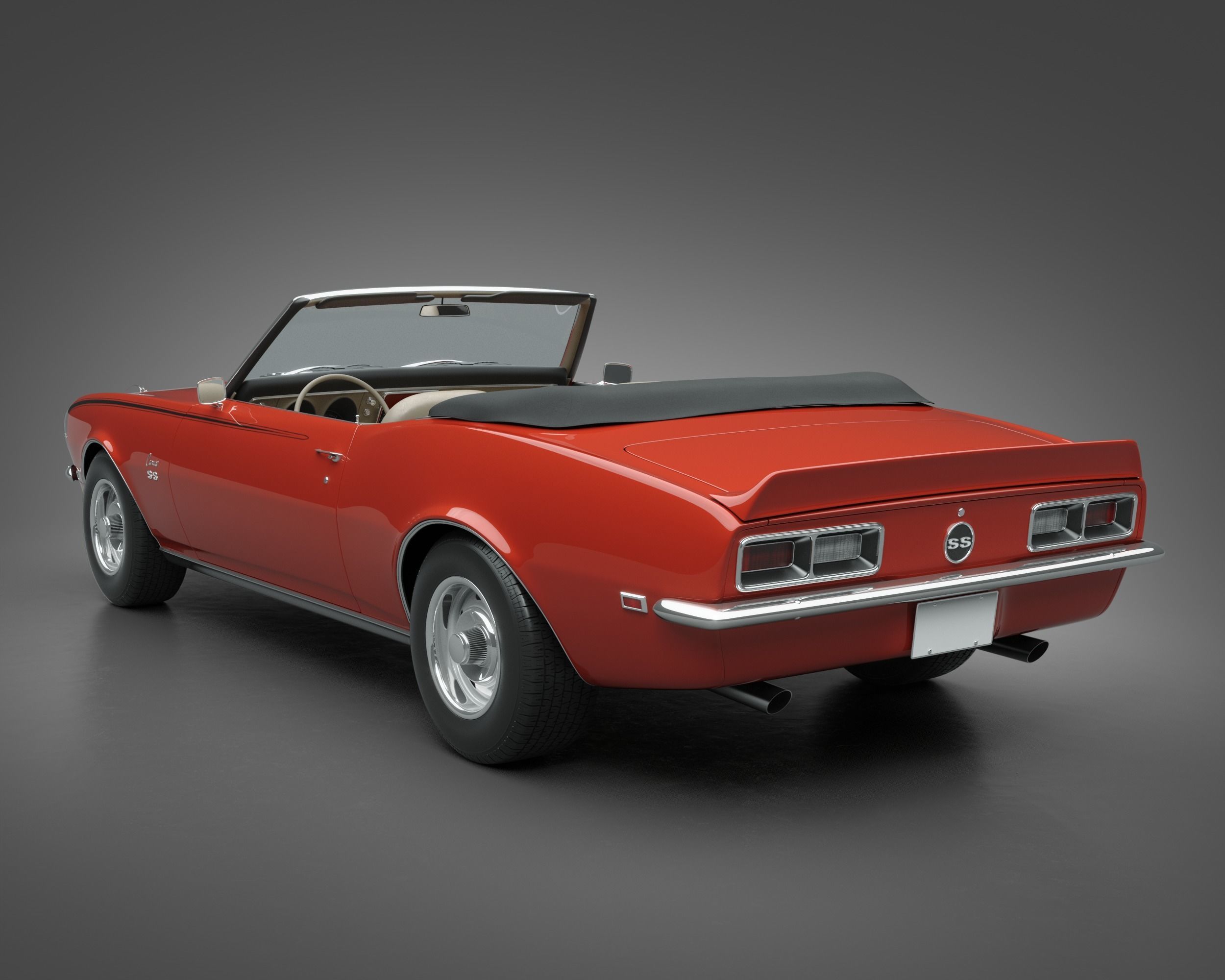 1968 Chevrolet Camaro SS Convertible 3D model_6
