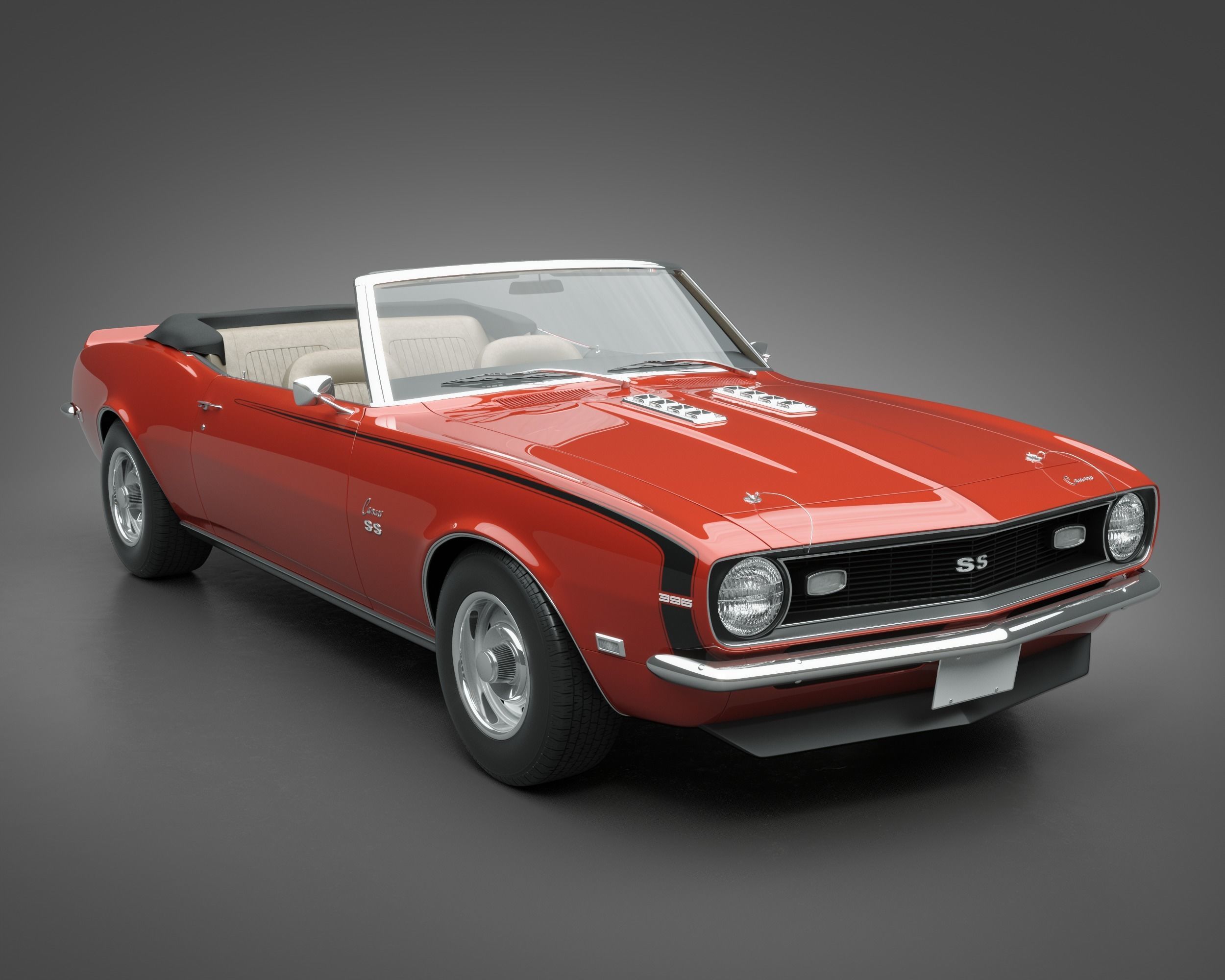1968 Chevrolet Camaro SS Convertible 3D model_5