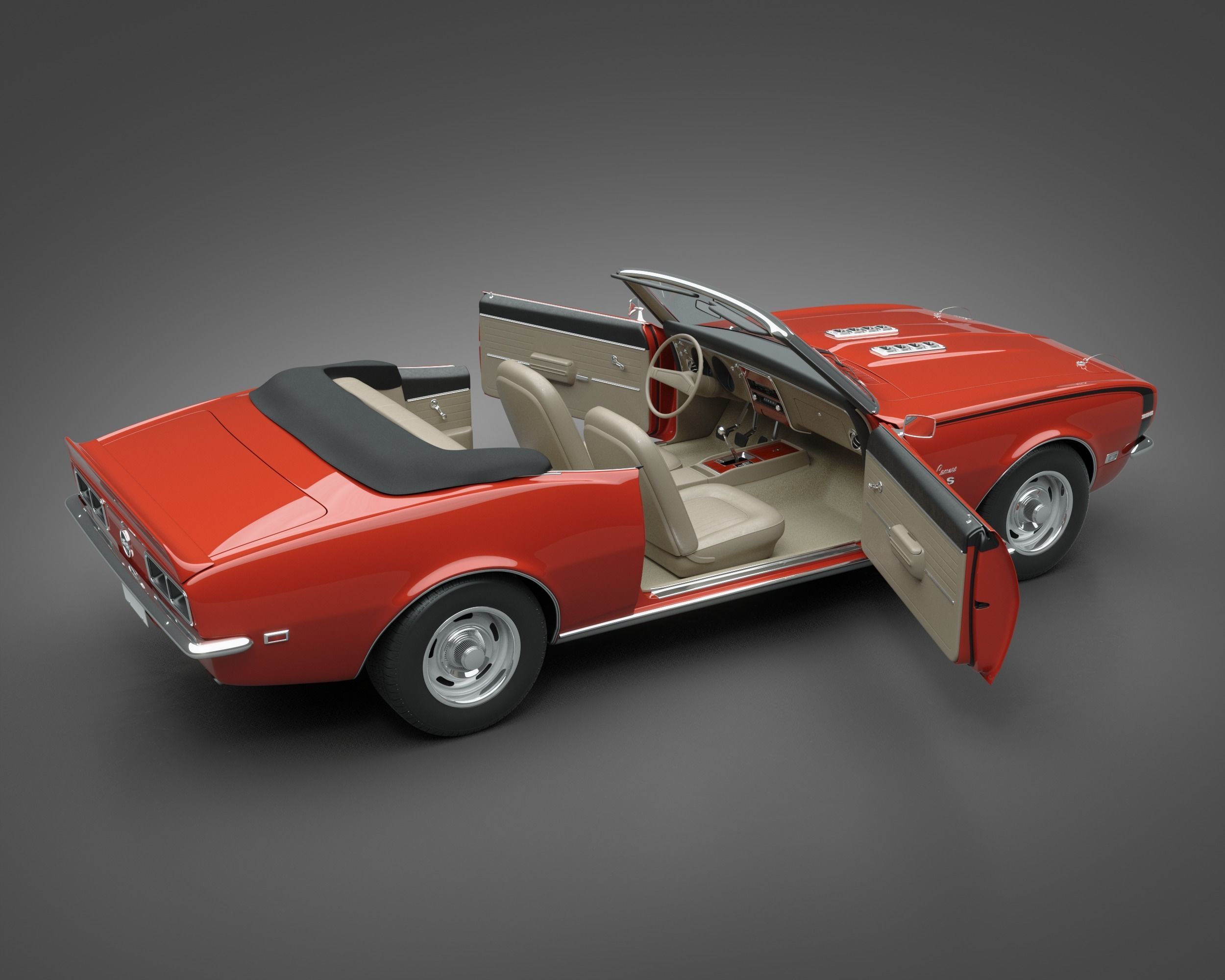 1968 Chevrolet Camaro SS Convertible 3D model_7