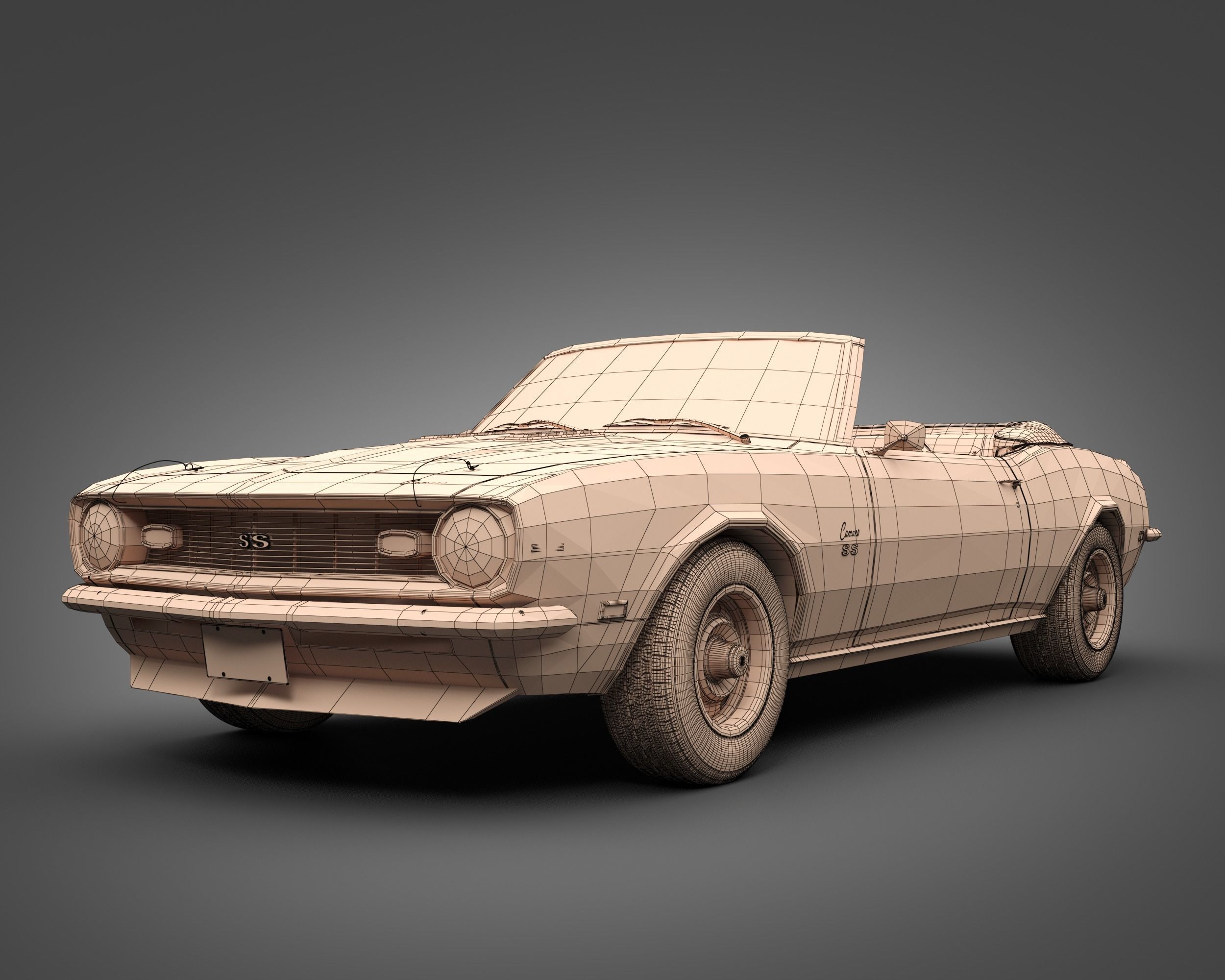 1968 Chevrolet Camaro SS Convertible 3D model_10