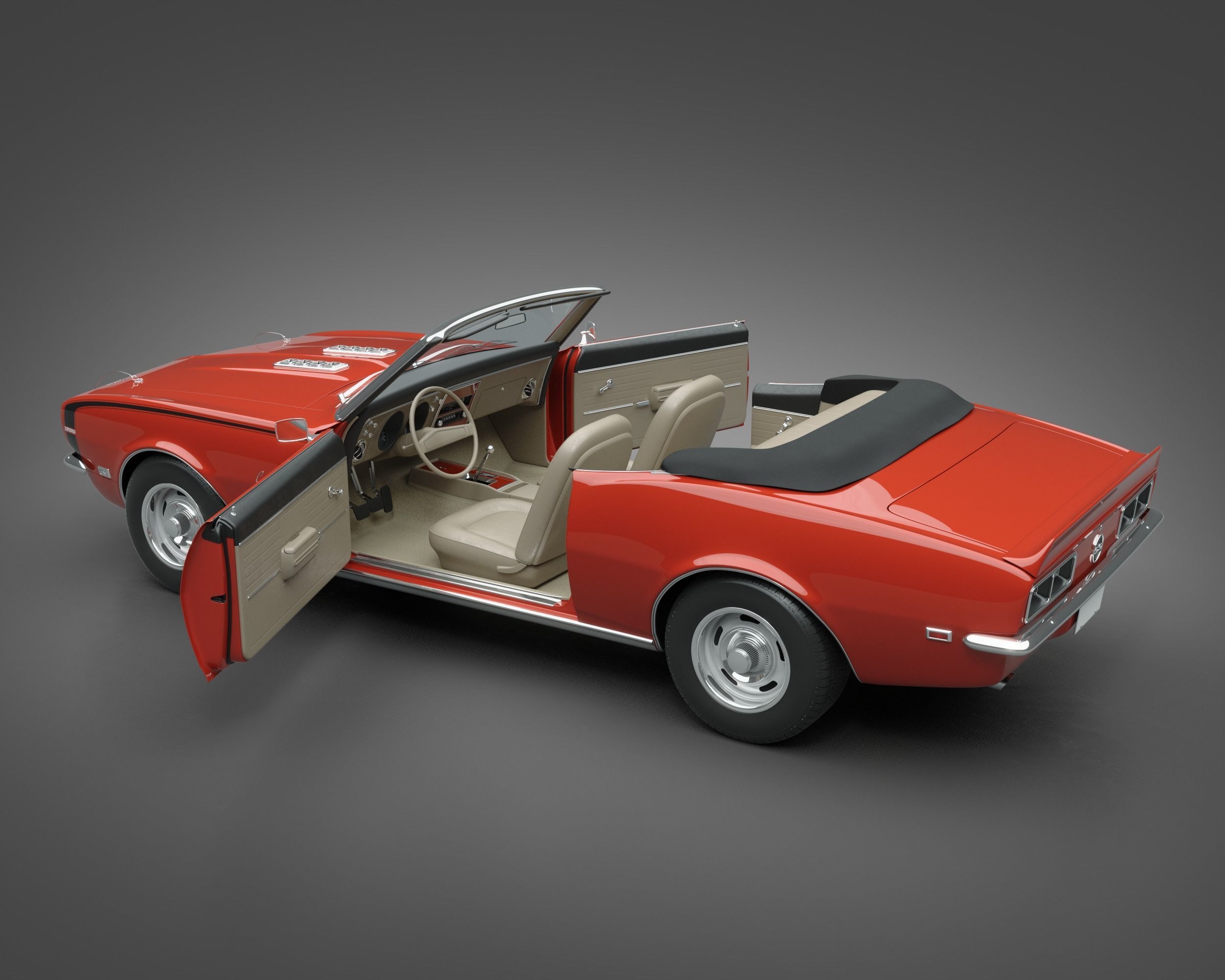 1968 Chevrolet Camaro SS Convertible 3D model_8