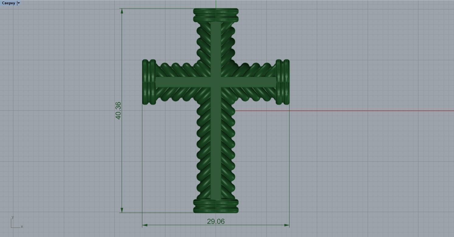 Cross in style david yurman 3D print model_5