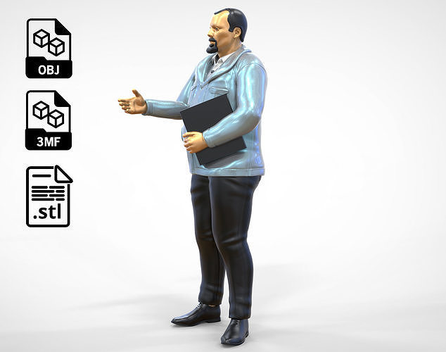 N2 Deal Person with files on hand 3D print model