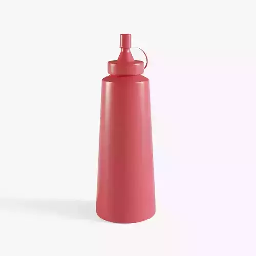 Ketchup Bottle Low-poly 3D model