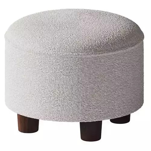 1st dibs - Round Boucle Ottoman