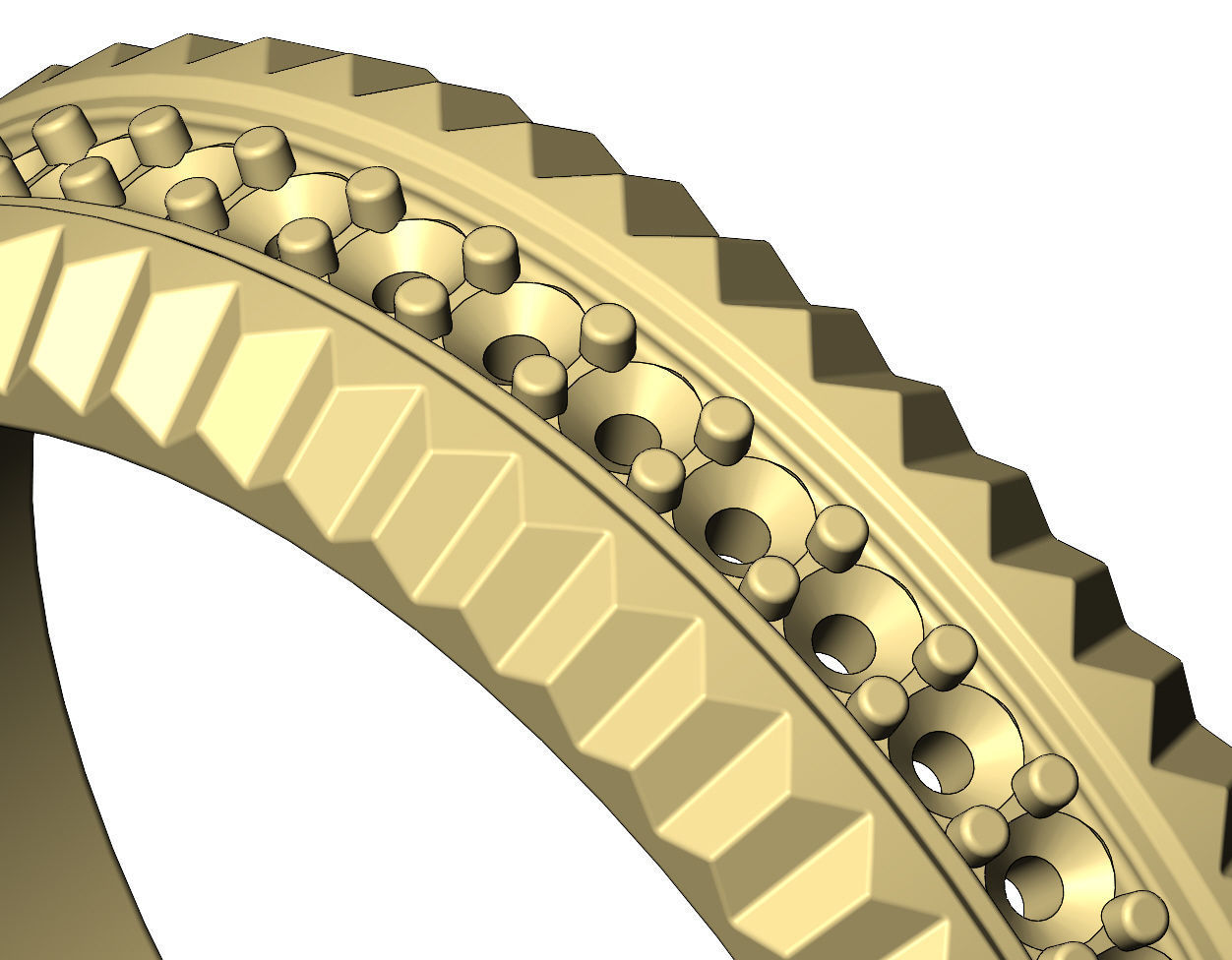Fluted watch bezel diamond ring US size 7 to 10 3D print model_6