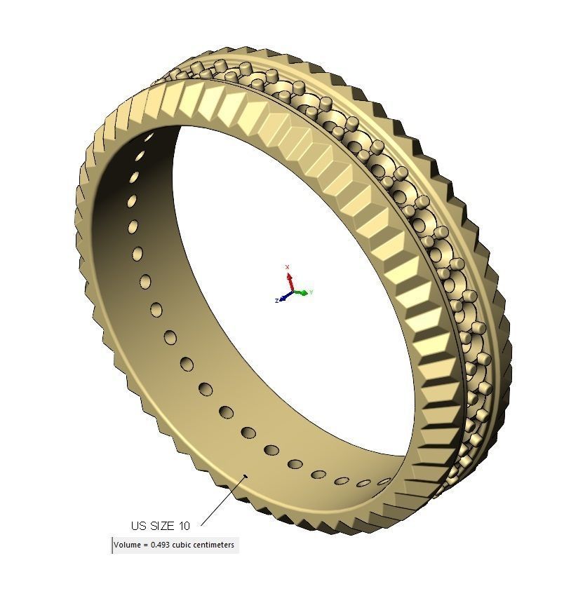 Fluted watch bezel diamond ring US size 7 to 10 3D print model_12