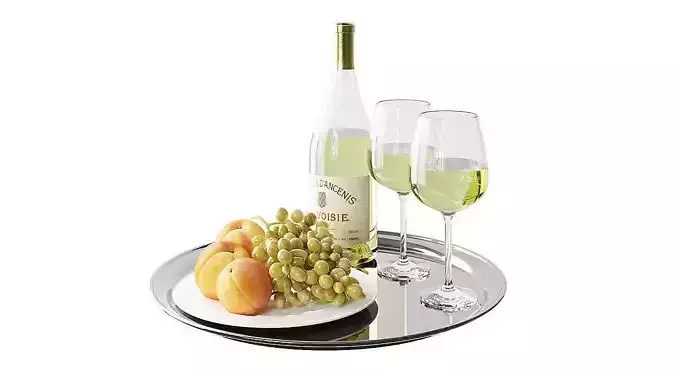 White Wine BLENDER 3D Model Cycles