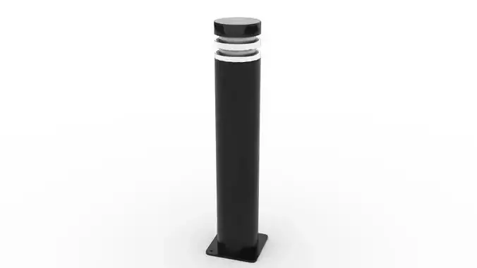 Black Stainless Steel Bollard with Double Collar