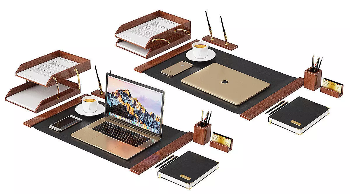 Classic Workplace With Macbook BLENDER 3D Model Cycles 3D model_0