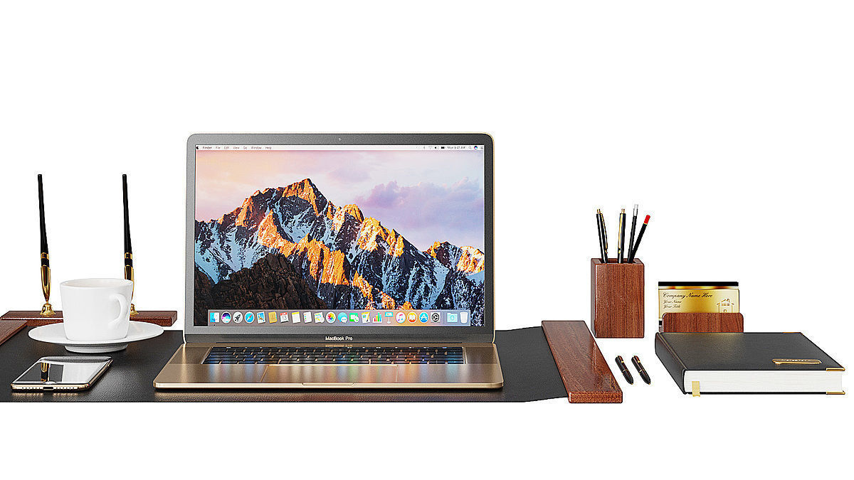 Classic Workplace With Macbook BLENDER 3D Model Cycles 3D model_8