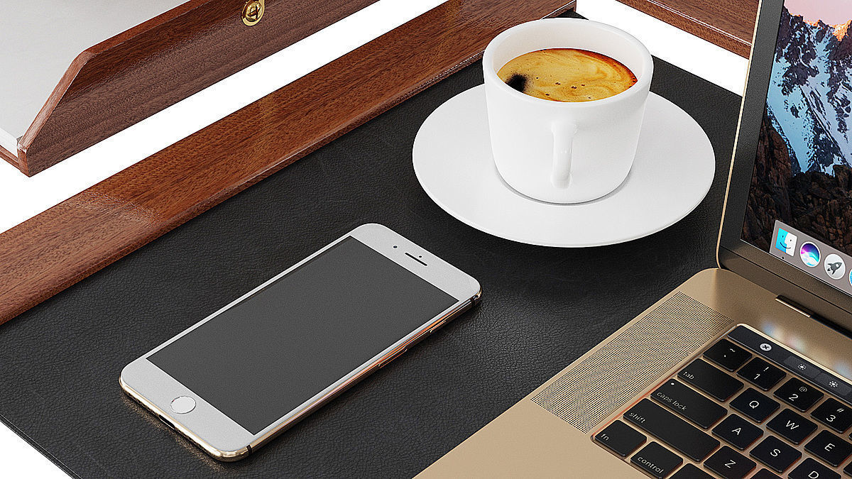 Classic Workplace With Macbook BLENDER 3D Model Cycles 3D model_11