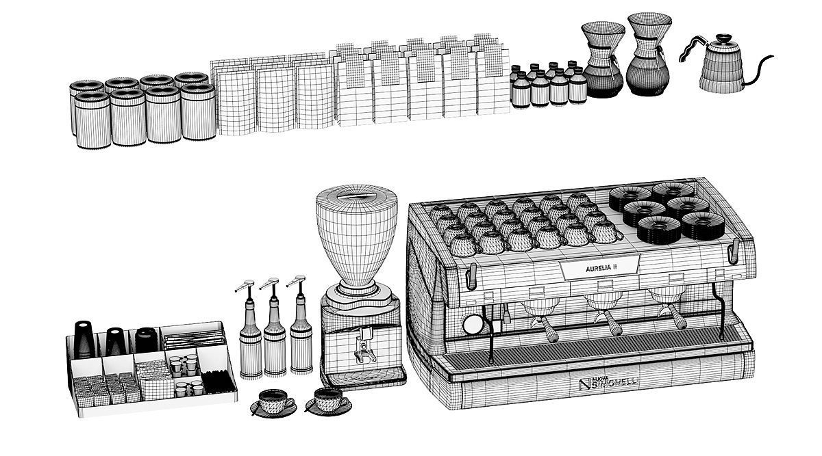 Coffee Shop Set BLENDER 3D Model Cycles 3D model_4
