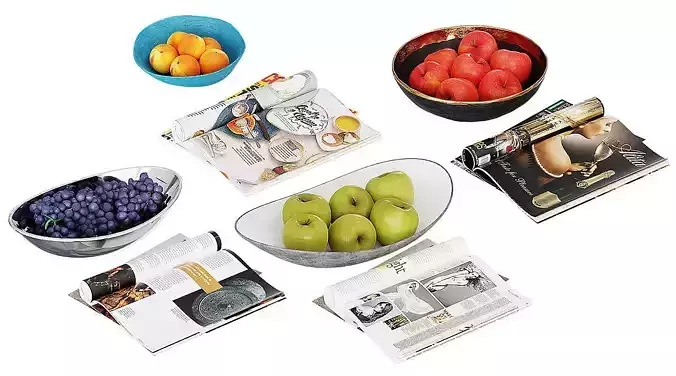 Fruit Bowls BLENDER 3D Model Cycles