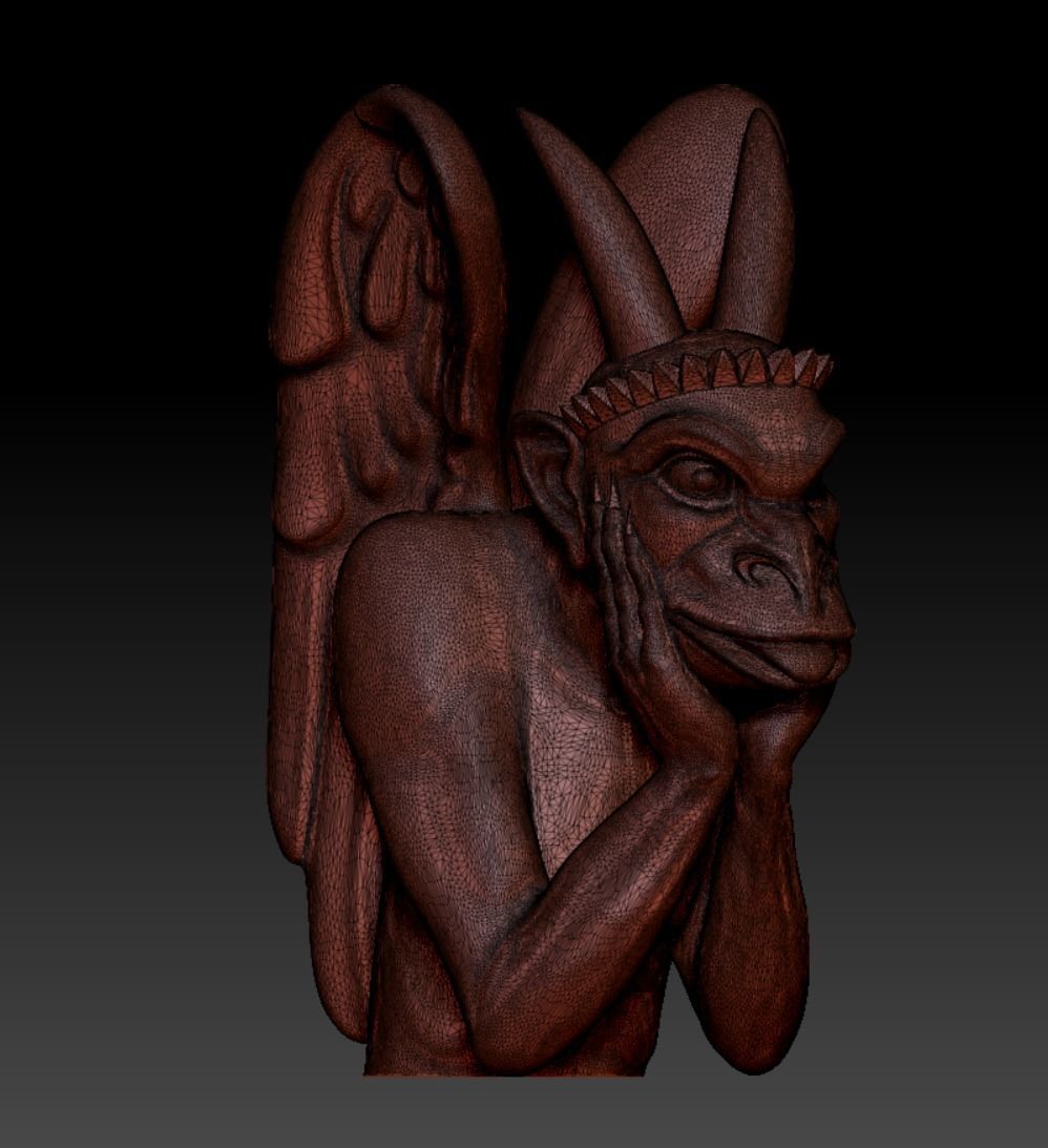 Chimera gargoyle of the Cathedral of Notre Dame de Paris 3D print model_11