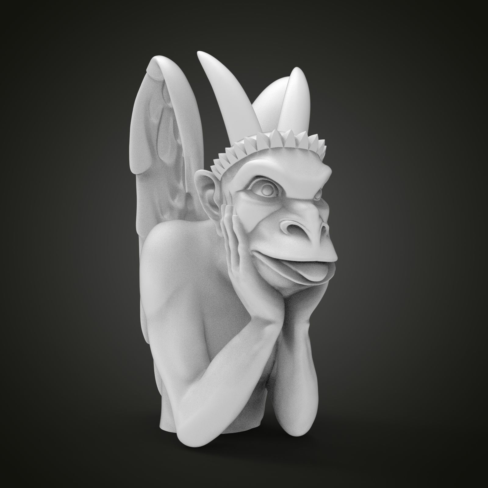 Chimera gargoyle of the Cathedral of Notre Dame de Paris 3D print model_1