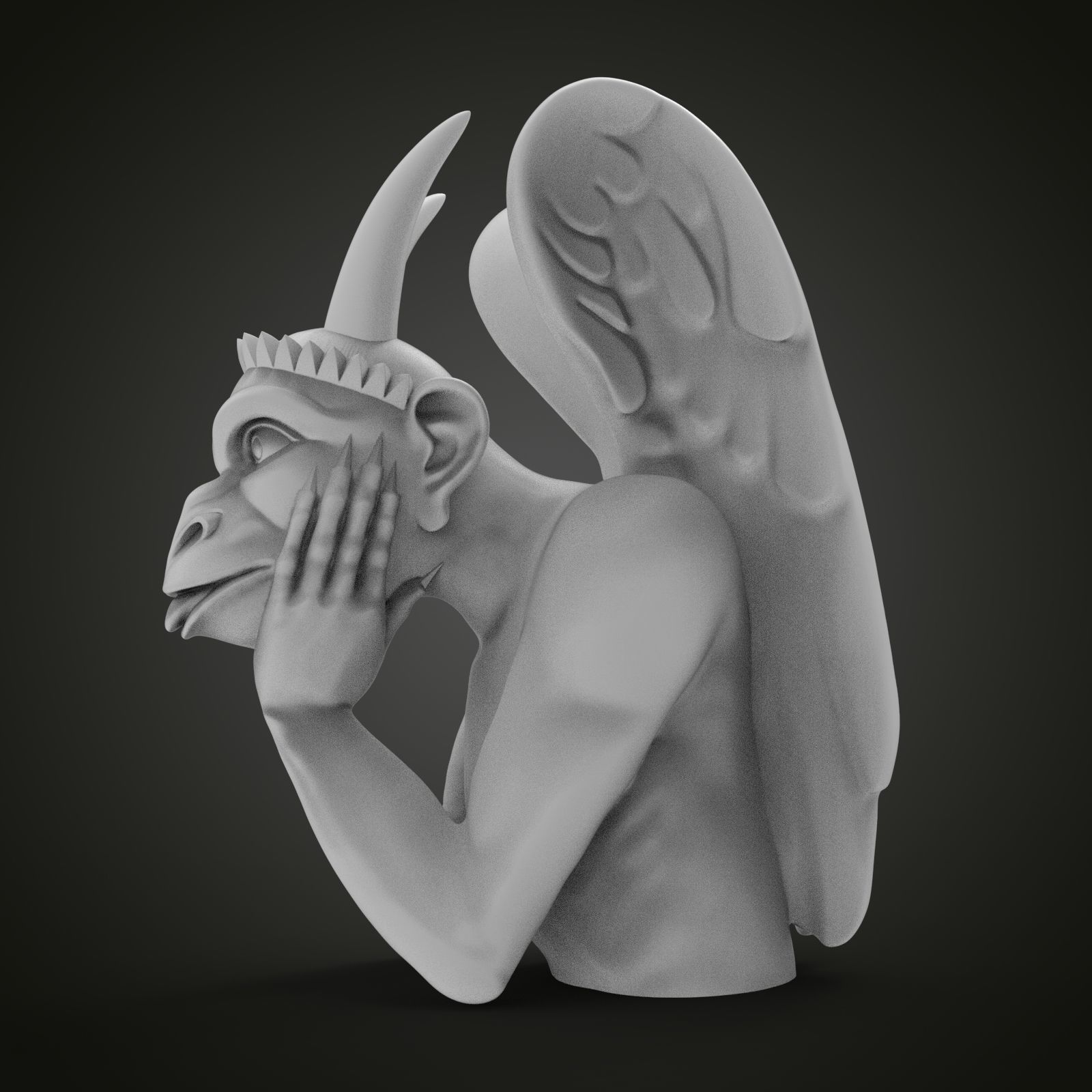 Chimera gargoyle of the Cathedral of Notre Dame de Paris 3D print model_5