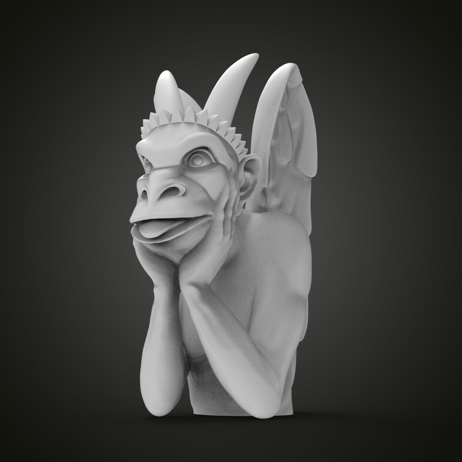 Chimera gargoyle of the Cathedral of Notre Dame de Paris 3D print model_3