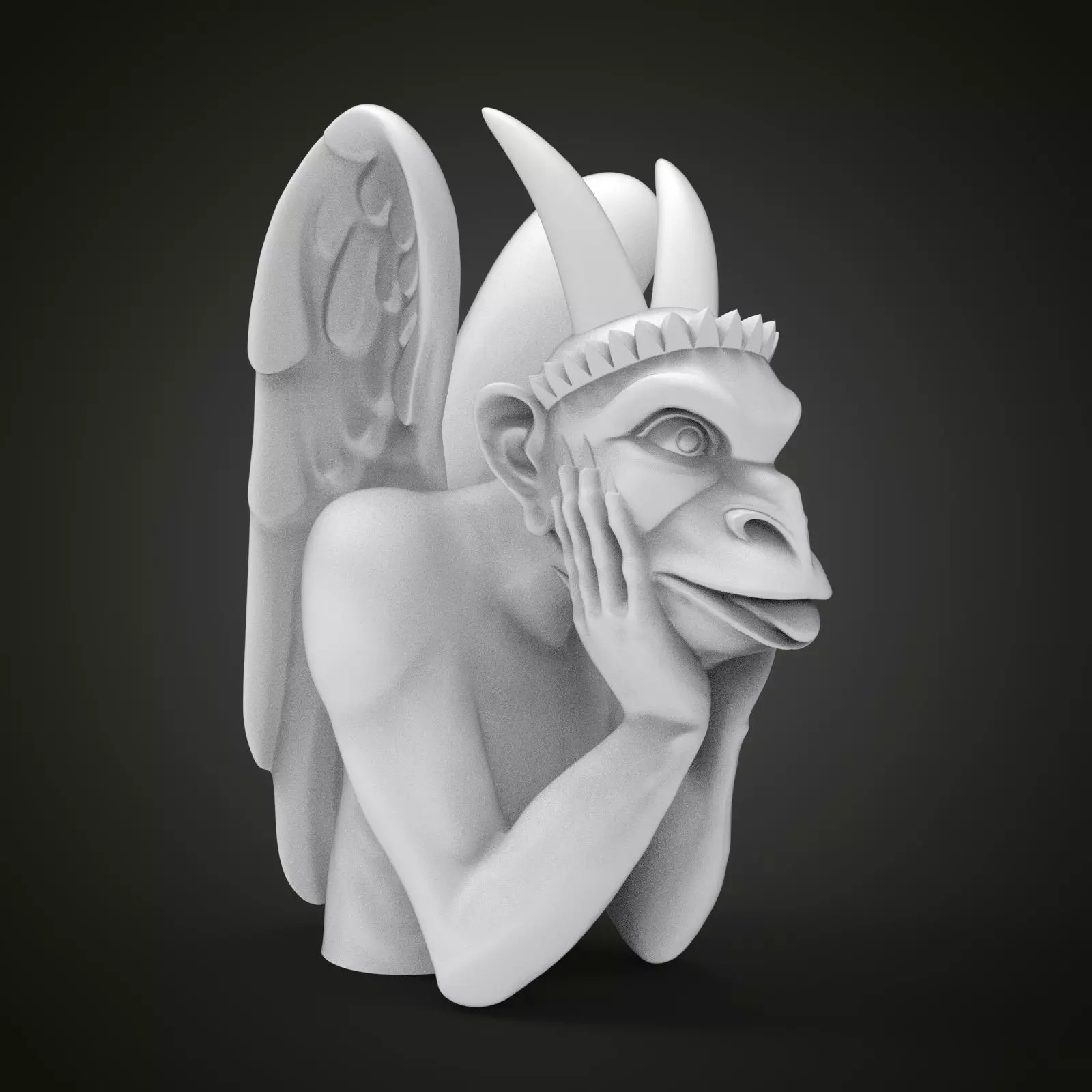 Chimera gargoyle of the Cathedral of Notre Dame de Paris 3D print model_0