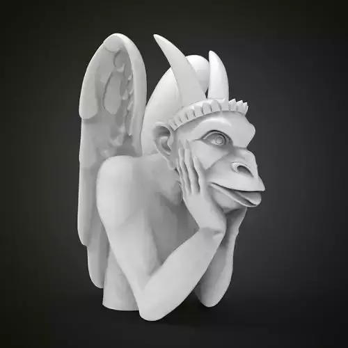 Chimera gargoyle of the Cathedral of Notre Dame de Paris 3D print model