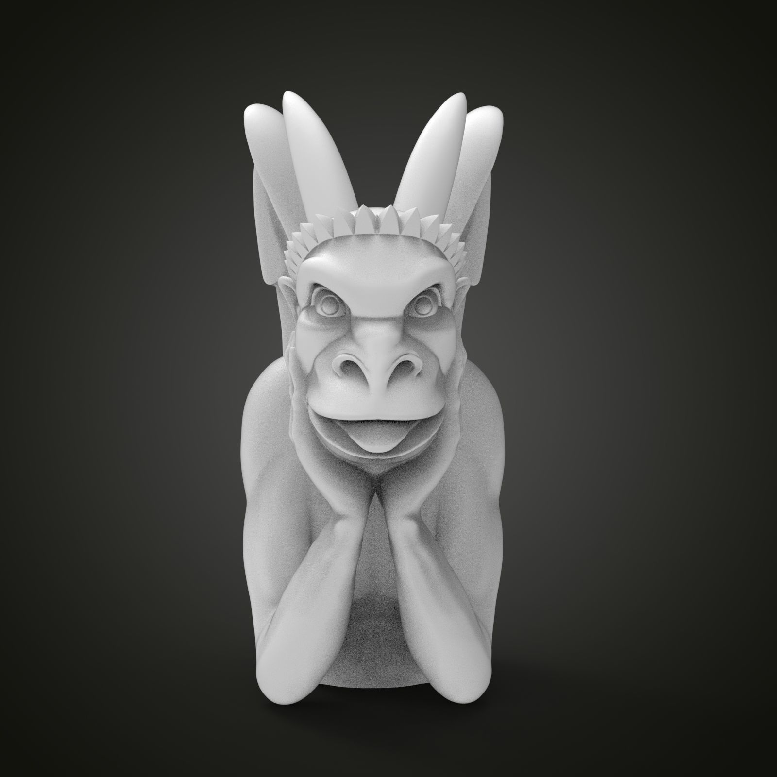 Chimera gargoyle of the Cathedral of Notre Dame de Paris 3D print model_2