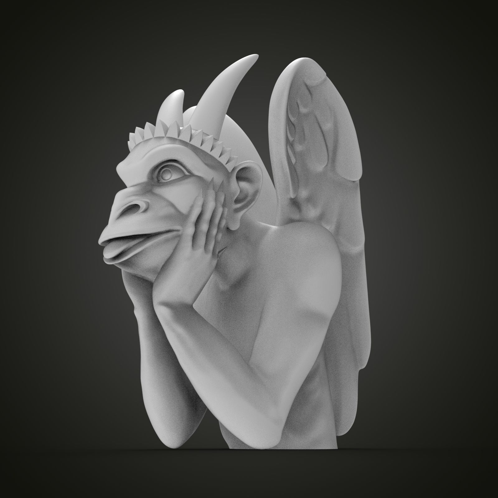 Chimera gargoyle of the Cathedral of Notre Dame de Paris 3D print model_4