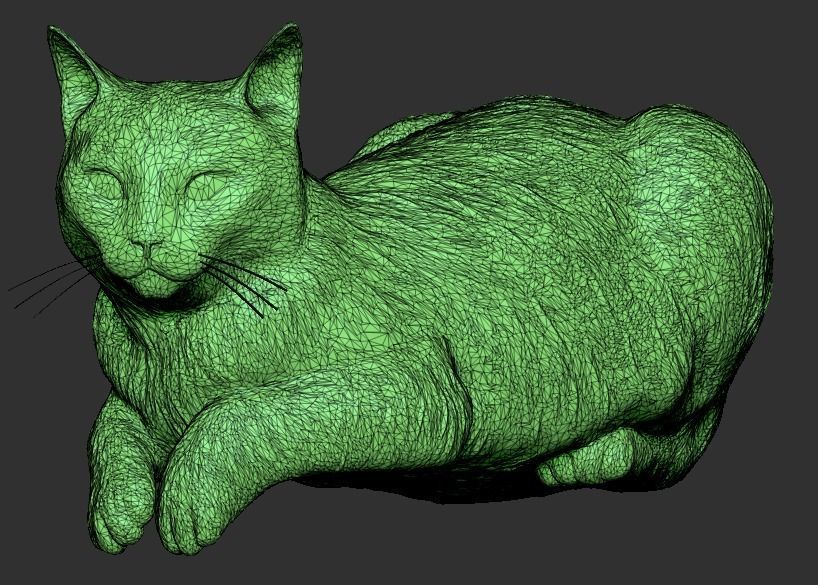 Laying cat 14 Low-poly 3D model_6