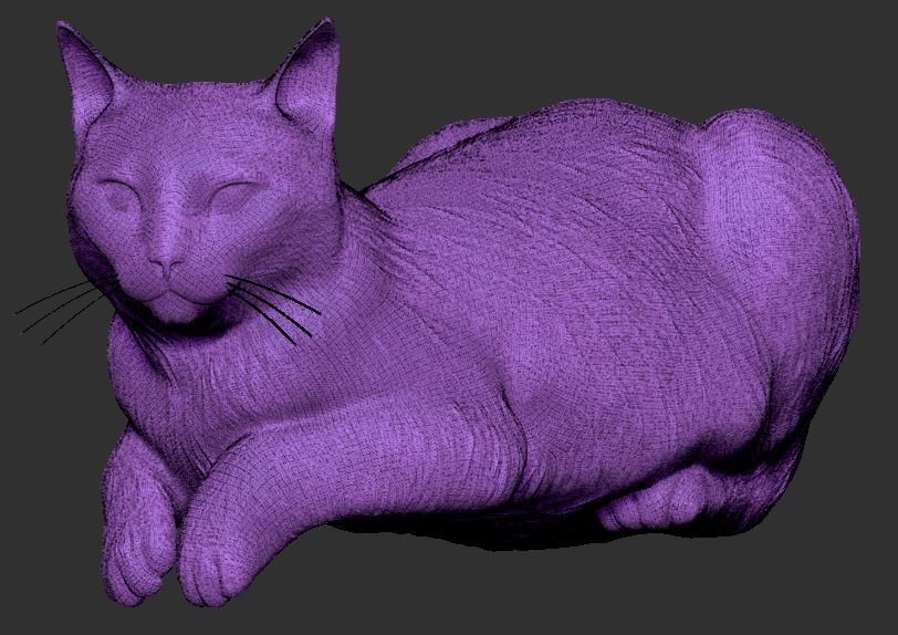 Laying cat 14 Low-poly 3D model_4