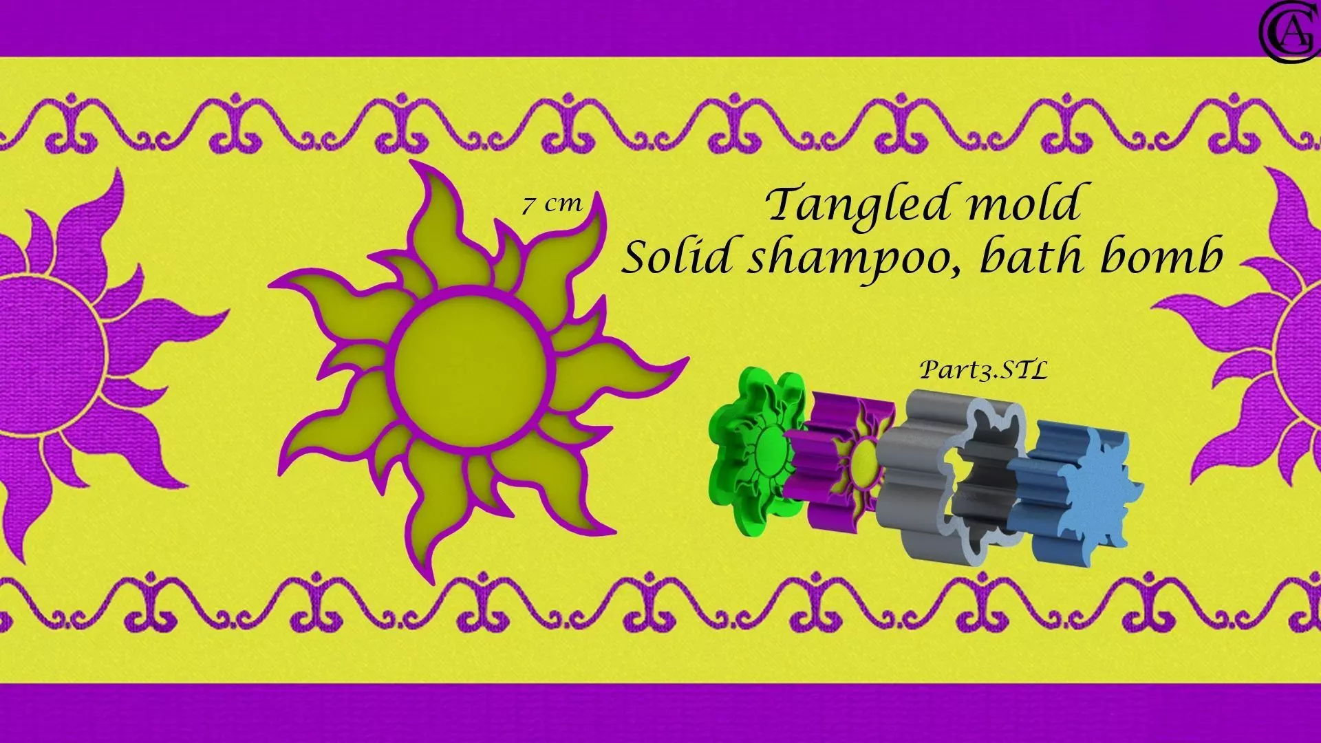 Tangle mold Bath bomb Solid shampoo 3D print model_0