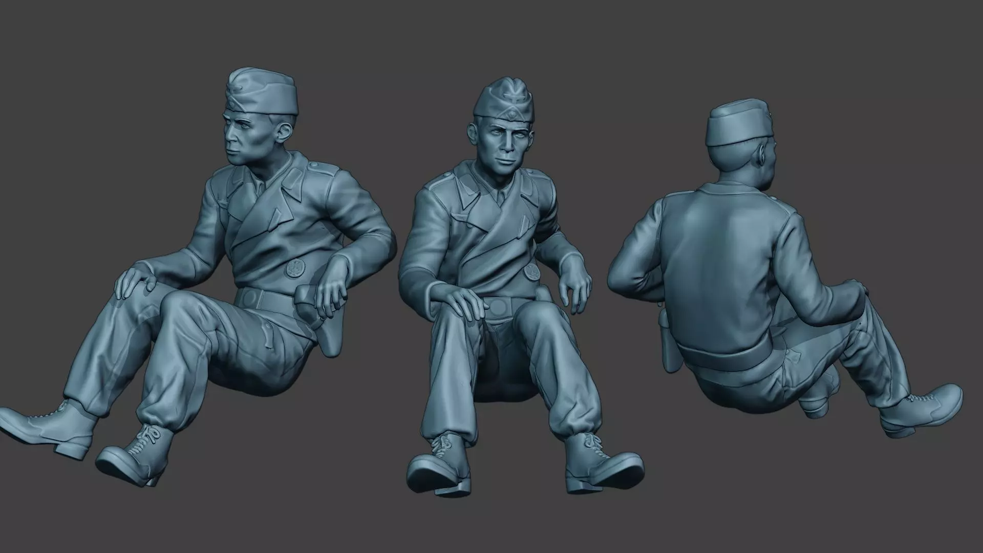 German Tank Crew unit ww2 Sit2 GTC1 3D print model_0