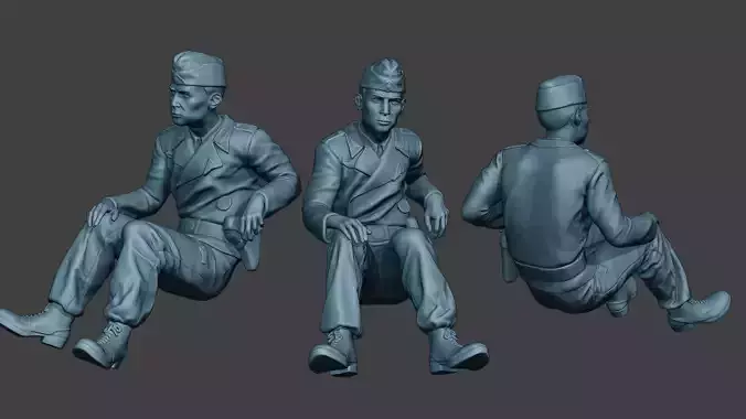 German Tank Crew unit ww2 Sit2 GTC1 3D print model