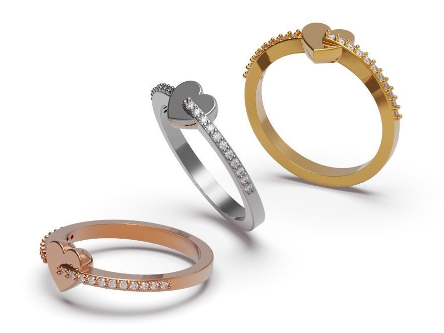 Heart ring 2 3D print model_1