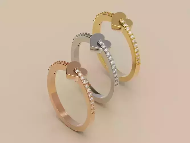 Heart ring 2 3D print model